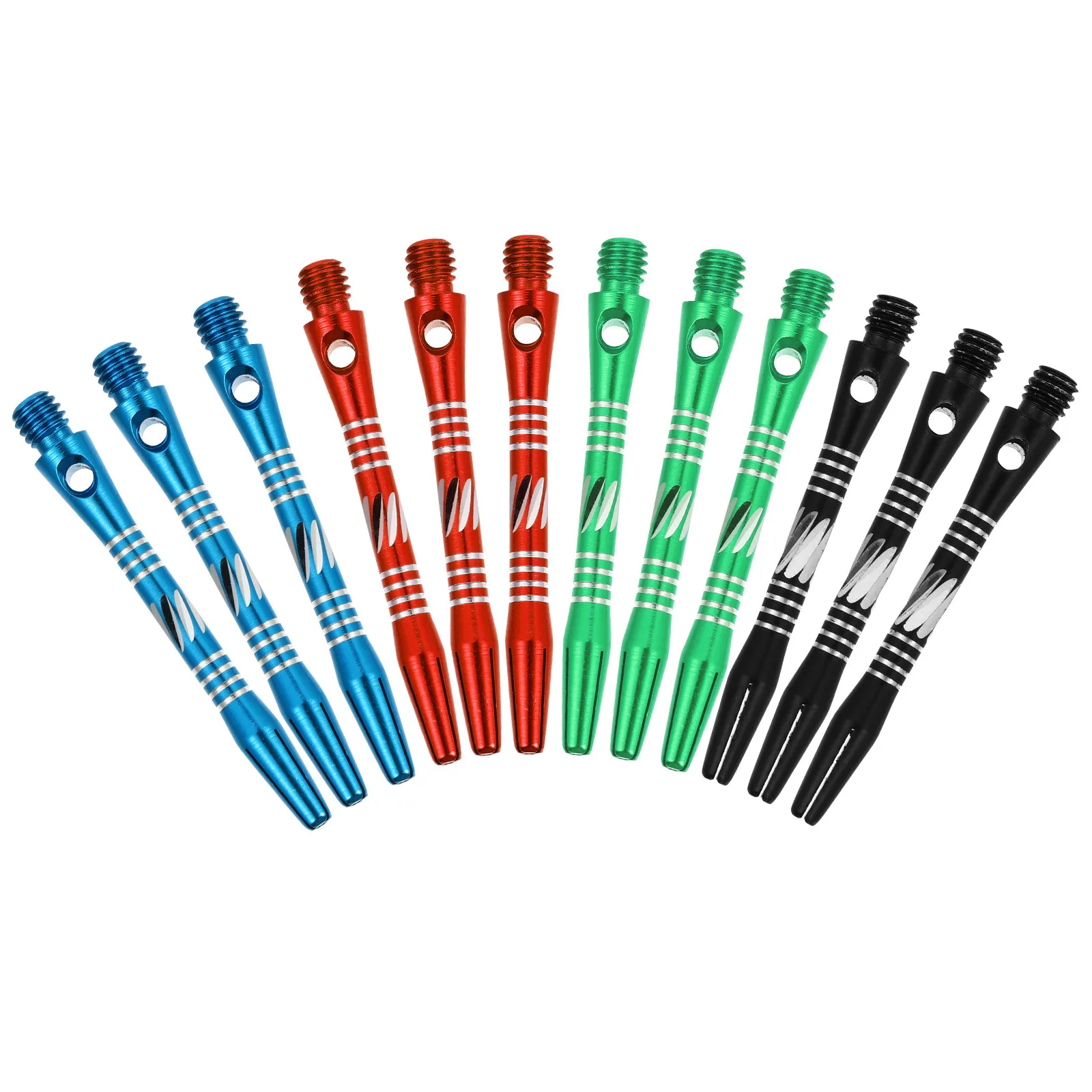 12Pcs 46Mm Aluminium Alloy Dart Shafts 2Ba Standard Thread Non-Slip Knurled Surface for Steel Tip Replacement Gaming