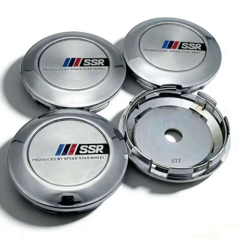 4 Stück 77MM Clips 72MM SSR Logo Emblem Auto Radnabenkappen Felgenabdeckungen Radnaben-Staubschutzkappen Ersatz Autozubehör – Detail 6
