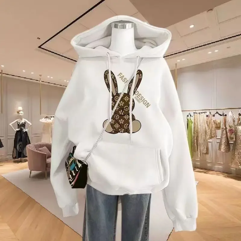 Rabbit Luxury Brand Hoodie Funny Hoodies Winter Flecee Mens Womens Tops Spring/Autumn Unisex Sweatshirt Harajuku Cotton Pullover