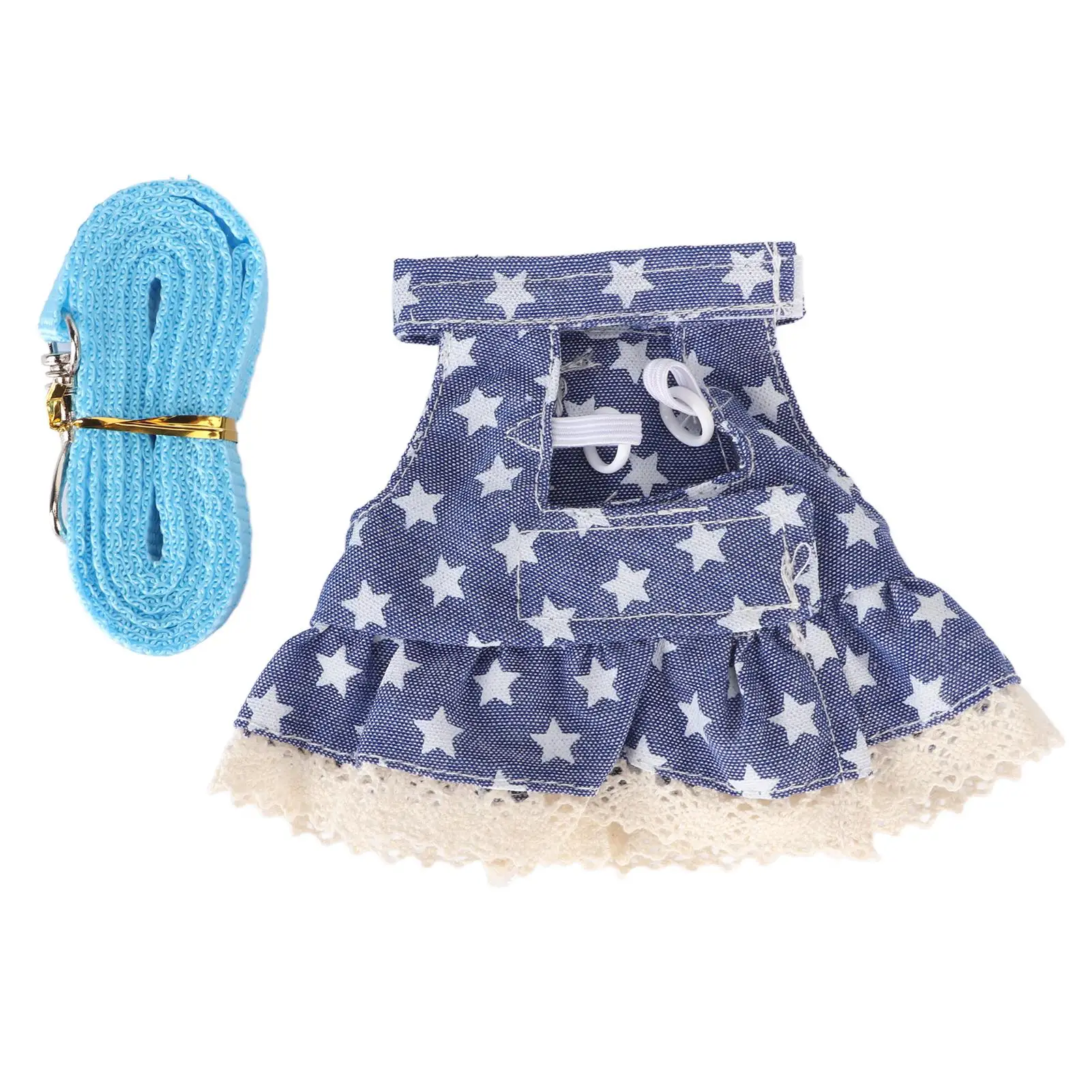 Регулируемый мягкий ремень и поводок с милой синей звездой для маленьких домашних животных, хомяков, хорьков, морских свинок