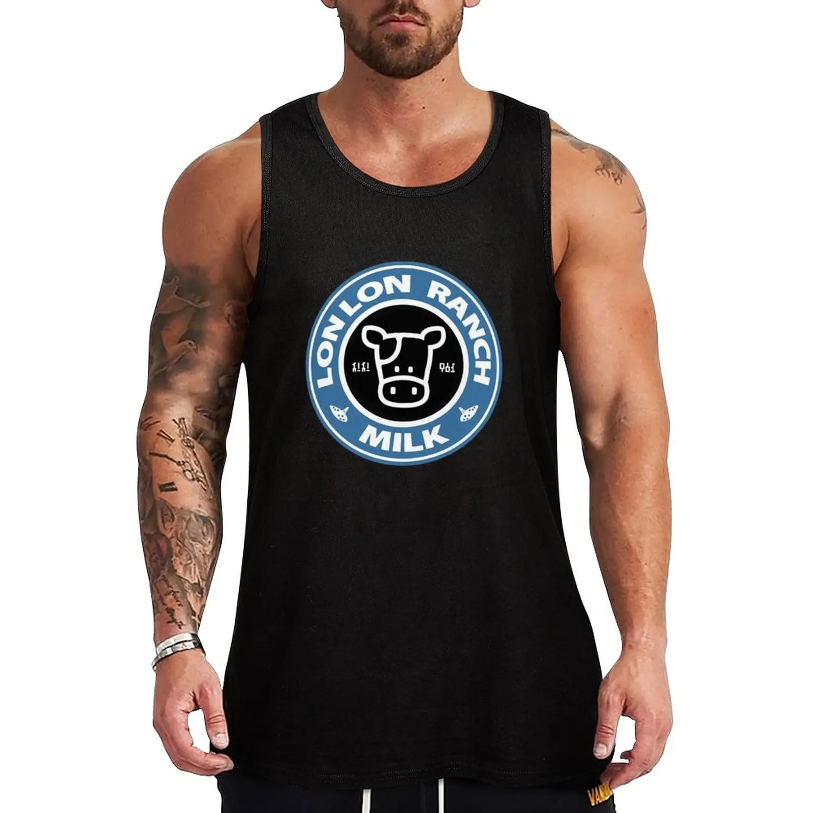 

Lon Lon Milk high quality BLACK Tank Top cool things Men's gym articles gym Men's t-shirts