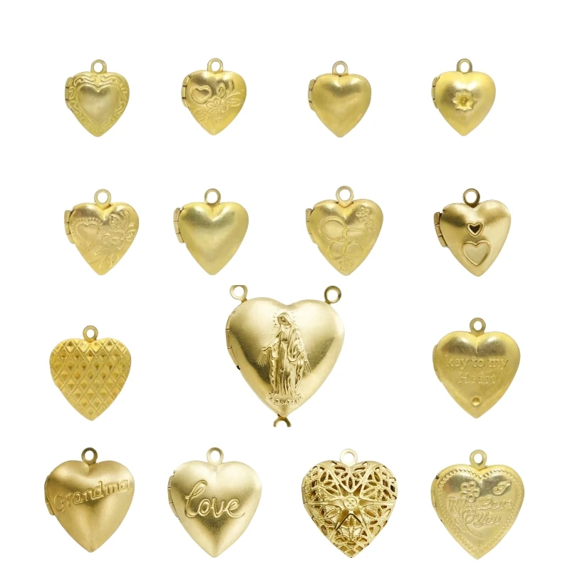 

BoYuTe (50 Pieces/Lot) Metal Brass Heart Shaped Photo Locket Pendant Can Open Diy Jewelry Accessories Wholesale