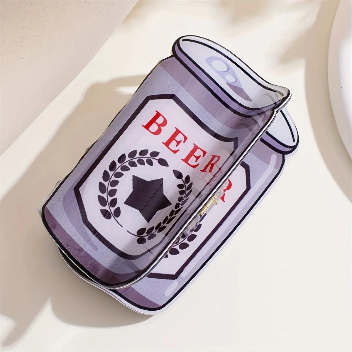 1PC grande lattina di birra clip design squalo antiscivolo porta coda di cavallo accessorio per capelli modello succo di frutta soda