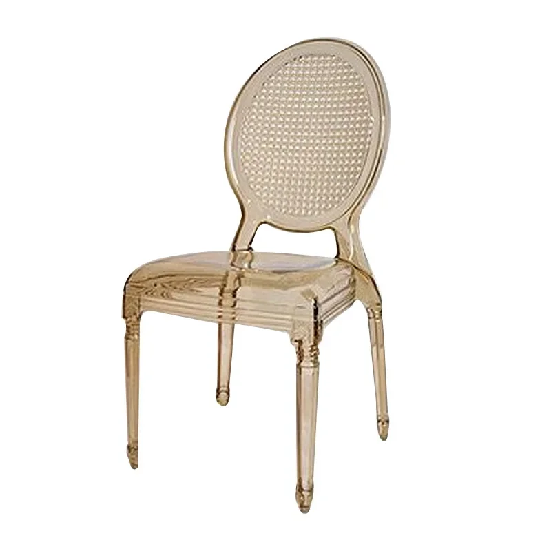 

Nordic style transparent ghost chair, black and white hollow design PC material texture transparent crystal translucent