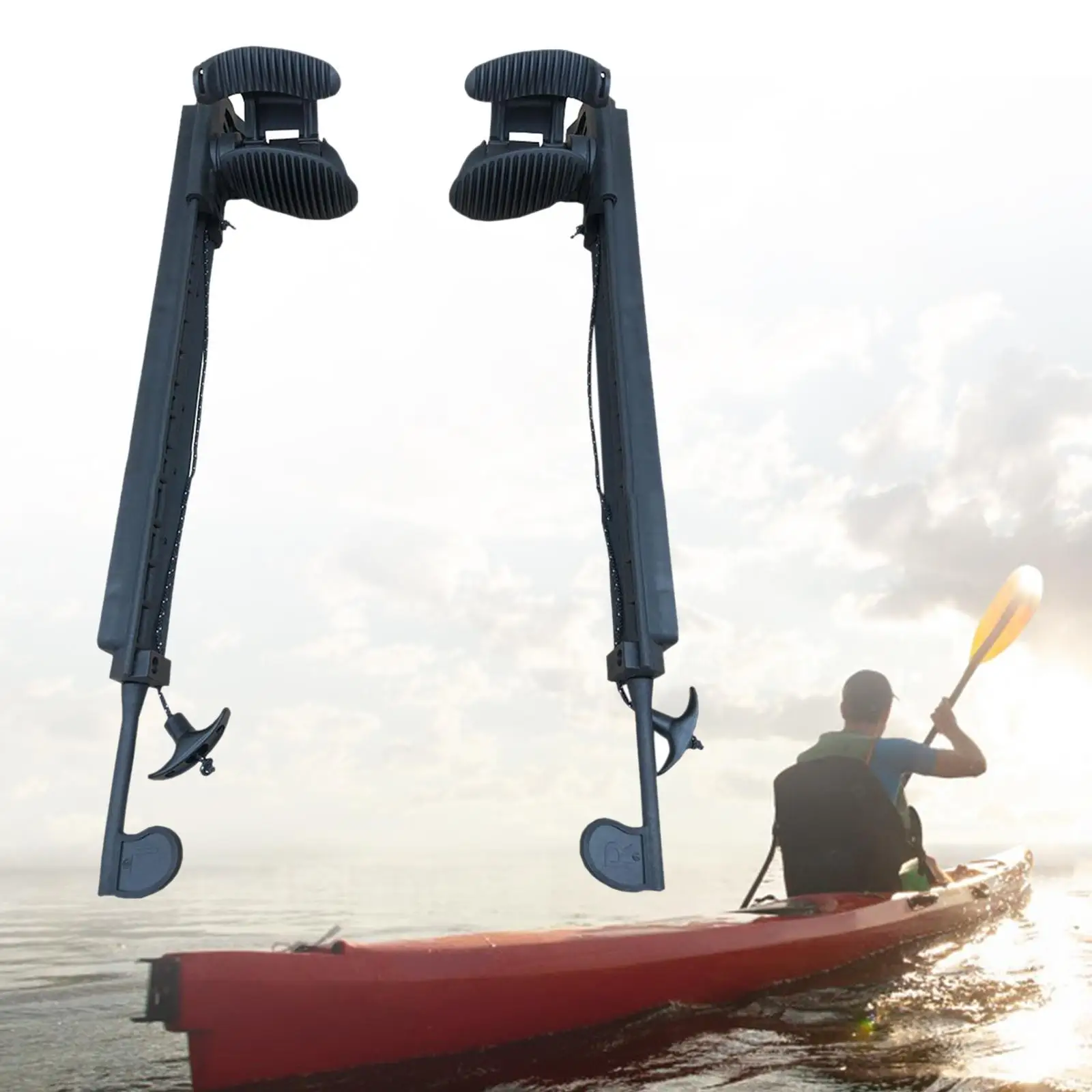 

2Pcs Kayak Foot Brace Pedals Canoe Rudder Control Replacement Parts Footrest