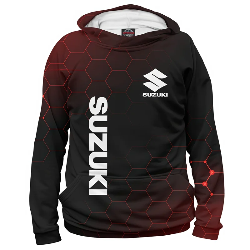 

Suzuki 3D printed autumn and winter new retro men's sweatshirt outdoor off-road rider top street casual sports hooded warm top