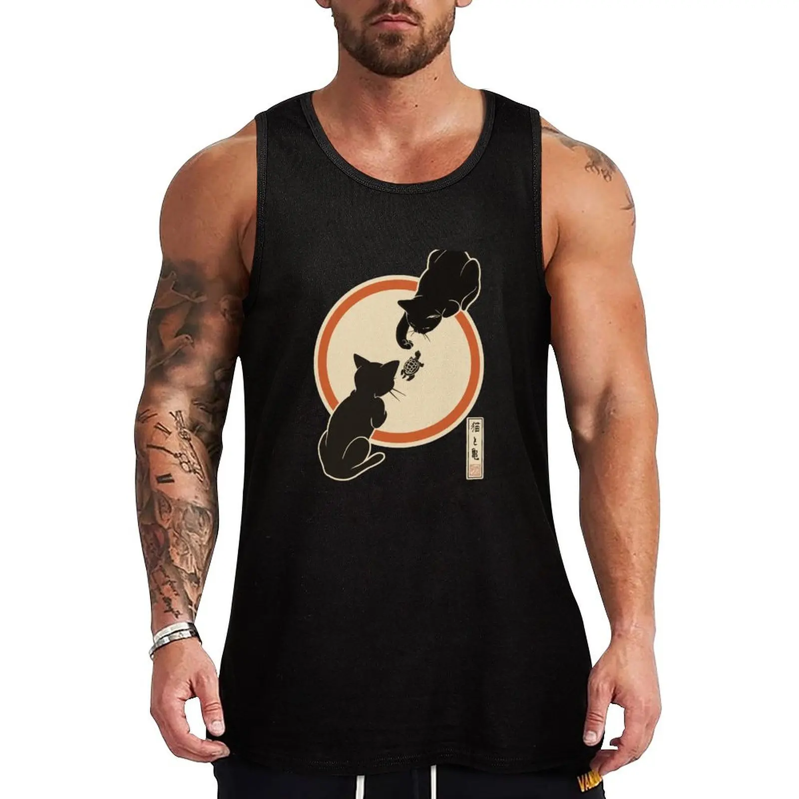 

Two cats and turtle Tank Top Everyday Wear Tank Top Comfortable Lightweight Shirt