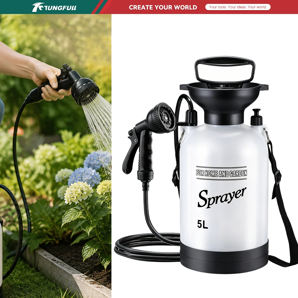 Portable Garden Sprayer Outdoor Shower Pump Sprayer Plant Watering Can Camping Shower for Car Washing Pet Bathing Irrigation