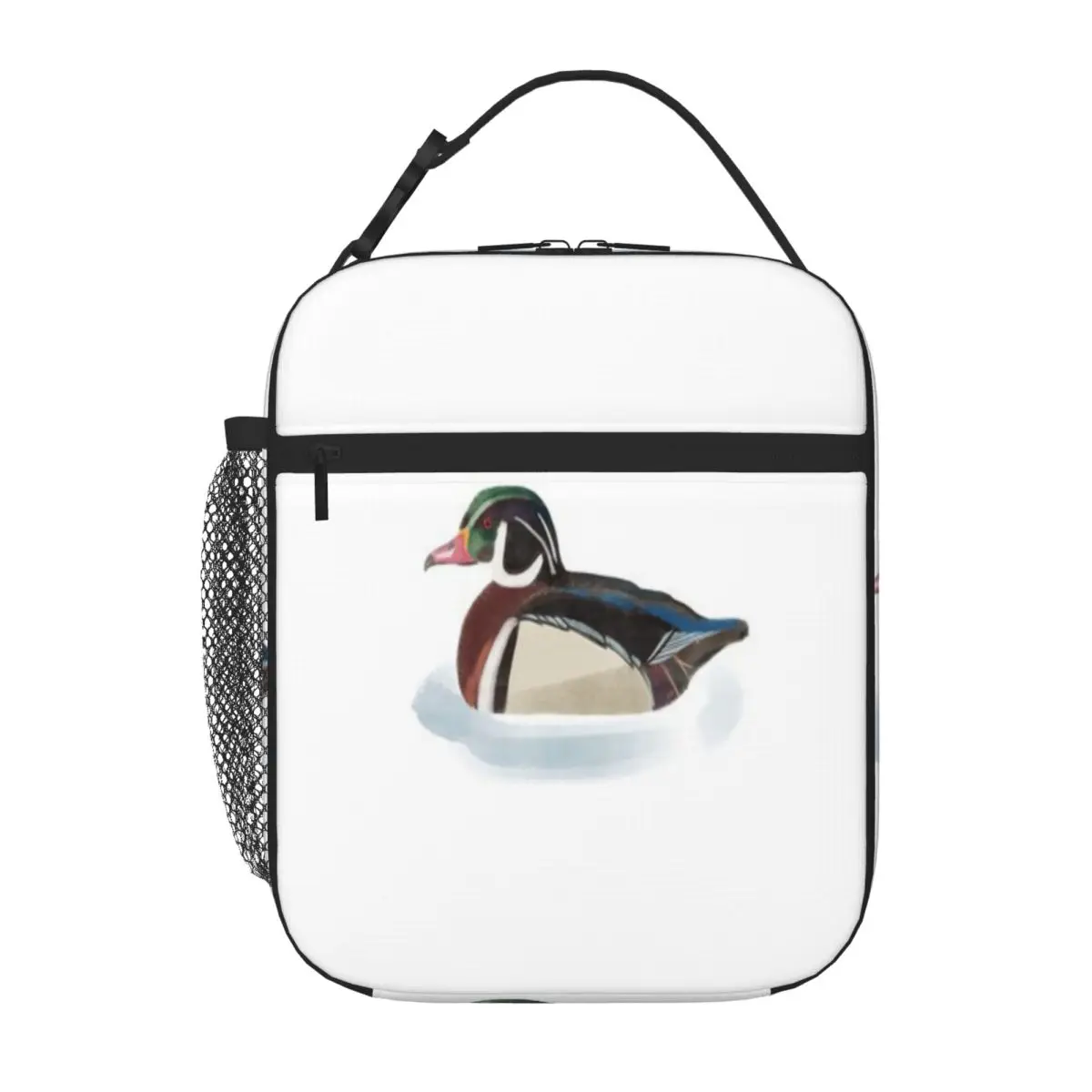 Hot Sale Wood Duck Painting Shoulder Style Outdoor Lunch Bag Office Break Thermal Food Carrier