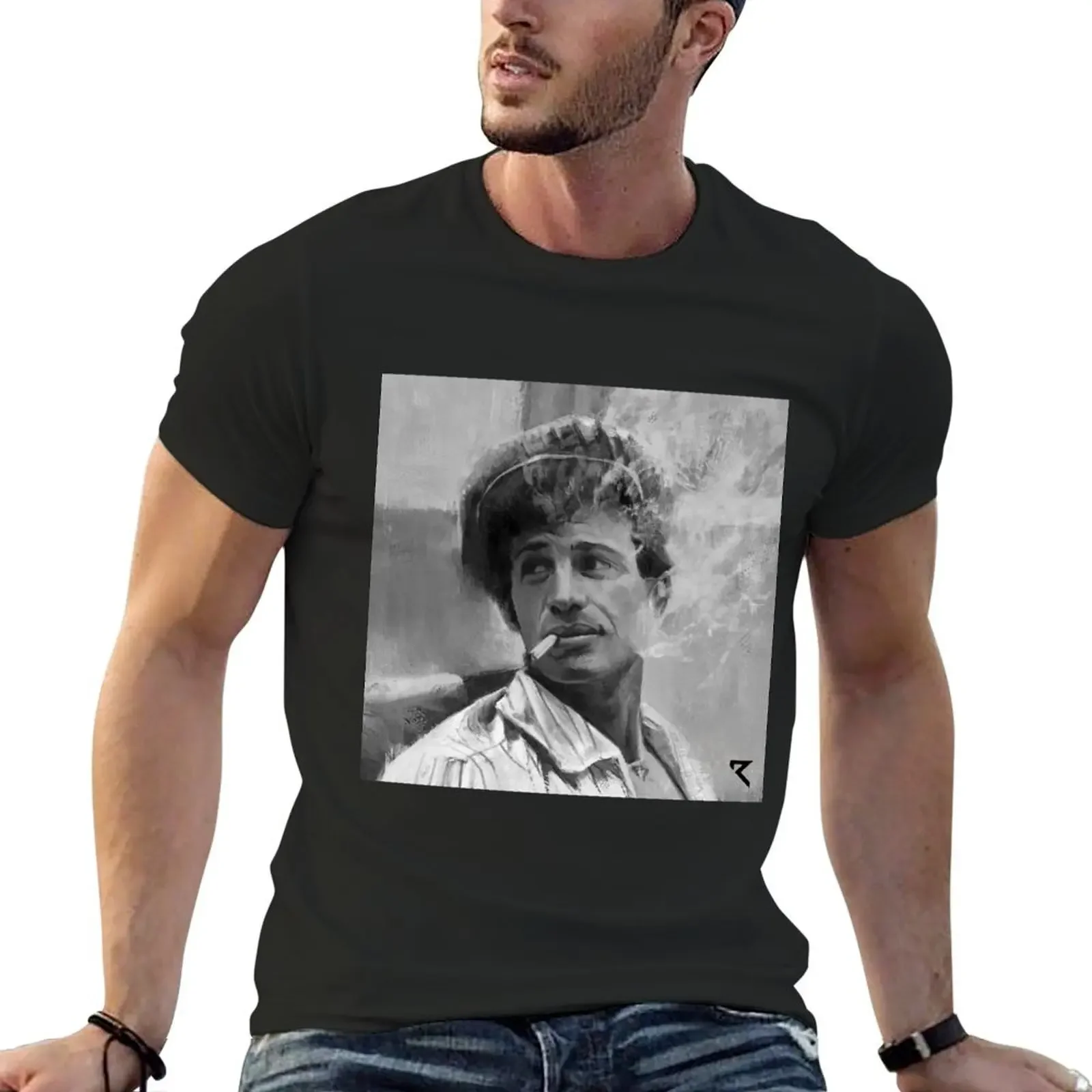 Camiseta de Jean Paul Belmondo para hombre, ropa de verano de funnys, ropa estética de aduanas, camisetas grandes y altas