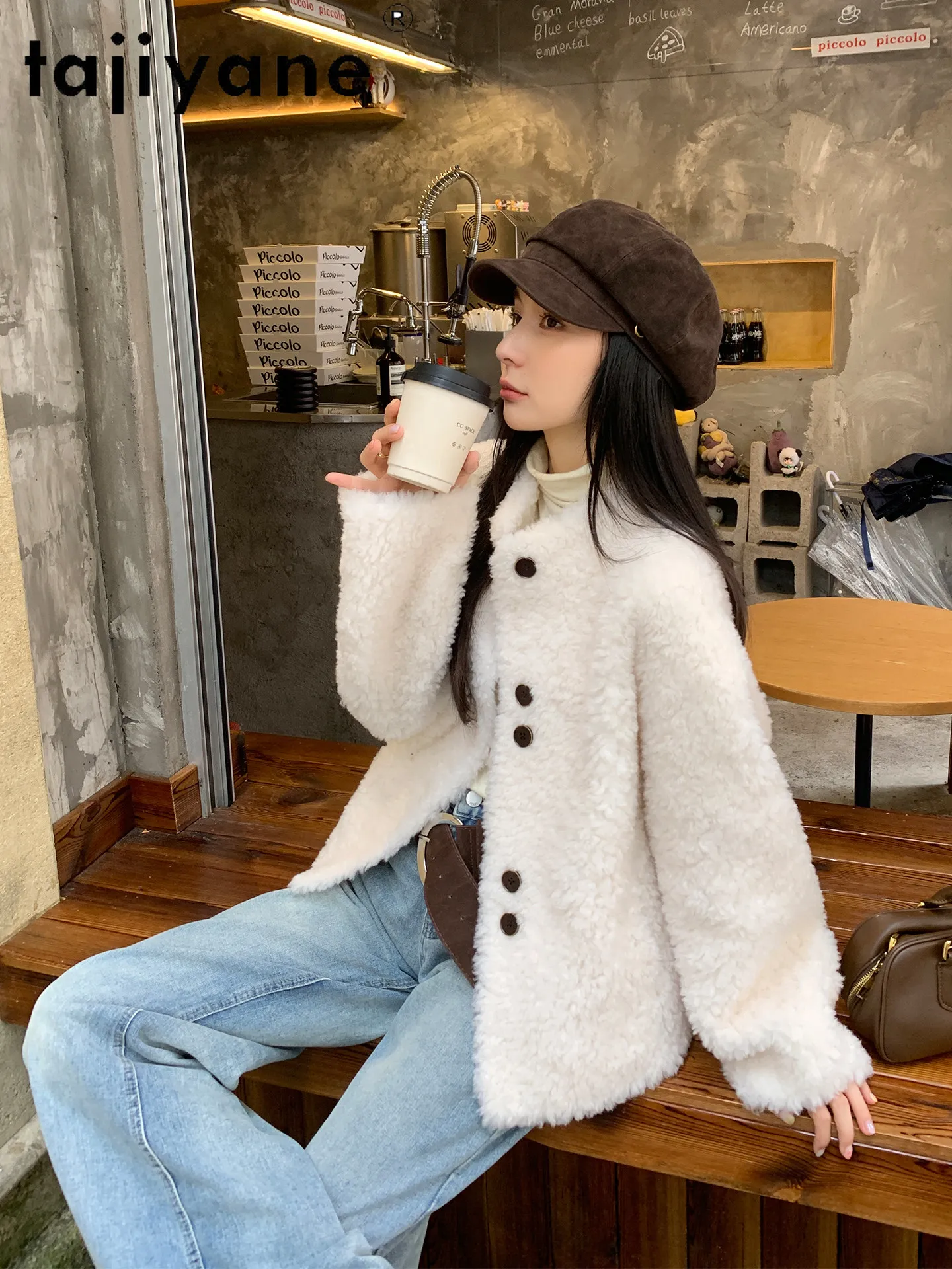 TAJIYANE 100% Wool Fur Coats Woman Stylish Sheep Shearing Jacket Korean Style Short Real Fur Coat 2026 Winter Clothes Women шуба