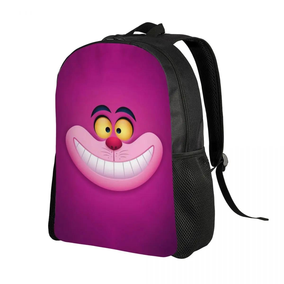 Custom Smiling Cheshire Cat Backpack for Boys Girls Animal School College Travel Bags Women Men Bookbag Fits 15 Inch Laptop