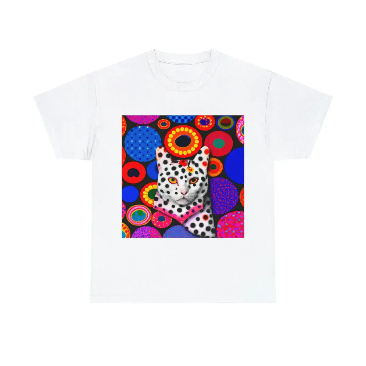 Cat T Shirt Abstract Cool Art Feline DreamCat Psychedelic Polka Dot Crazy long or short sleeves