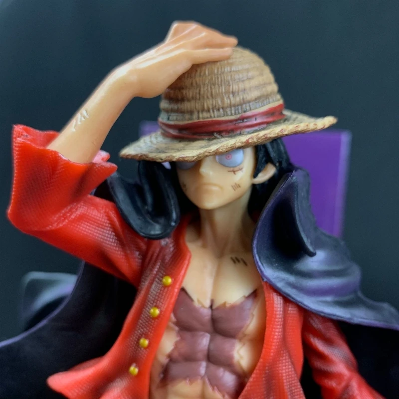 Figurines d'action de dessin animé One Piece Anime, quatre empereurs, singe D Luffy, statue d'Auckland, modèle à collectionner, ornements de décoration, 25cm