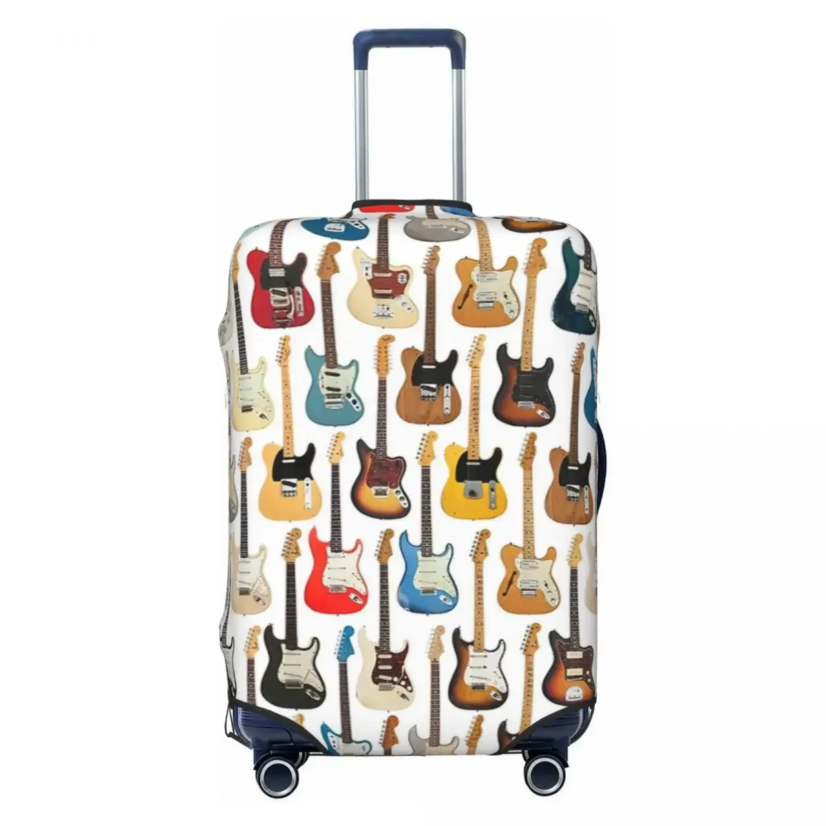 Vintage  Guitar Print Luggage Protective Dust Covers Elastic Waterproof 18-32inch Suitcase Cover Travel Accessories