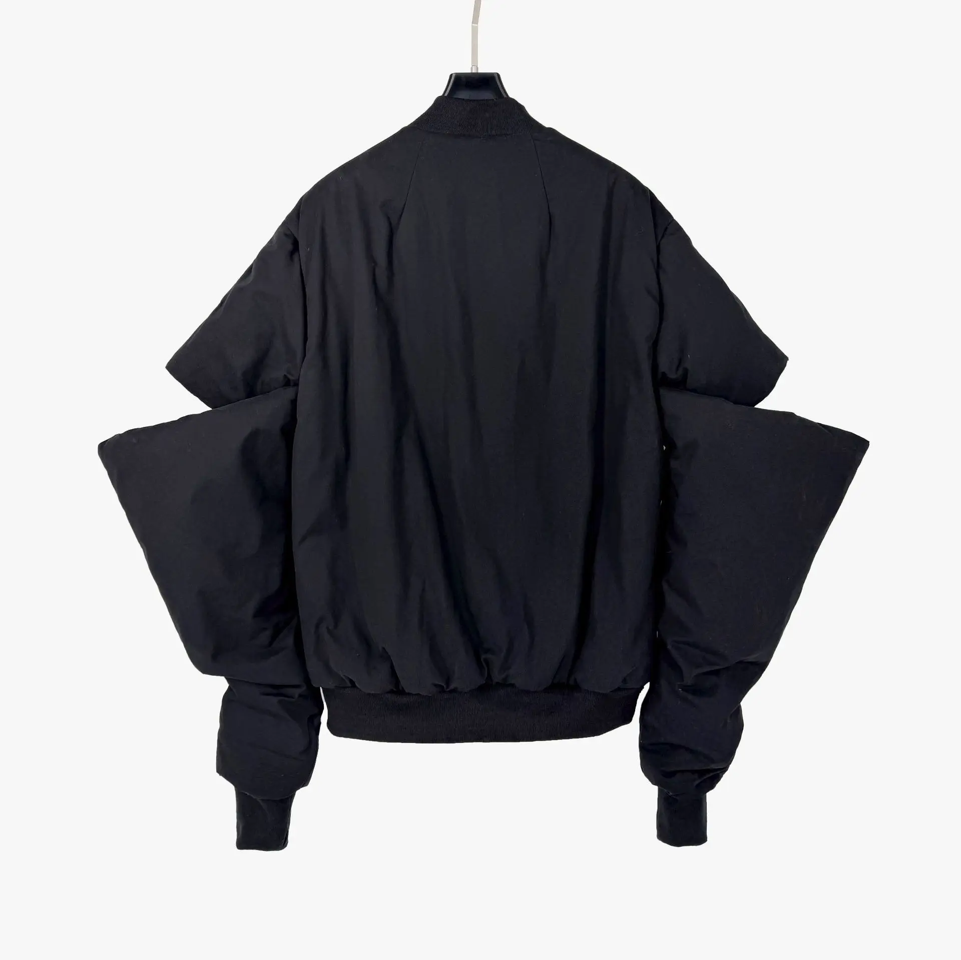 High Street Dark RO Style Black Parkas Jackets Men's Fashion Show Jacket Structure Splicing Zipper Baseball Warm Coat