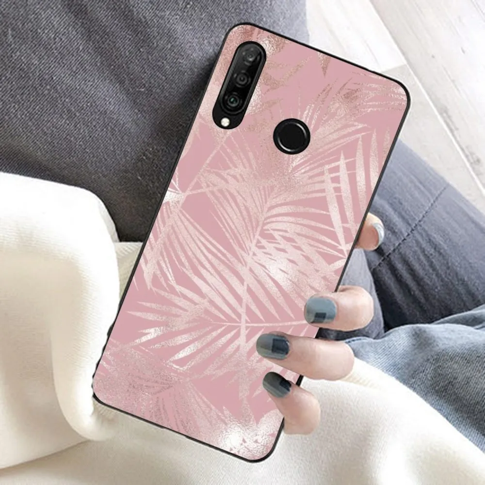 Gold Rose Leaf Phone Case For Huawei Honor 10 Lite 9 20 7A 9X 30 50 60 70 Pro Plus Soft Silicone Cover