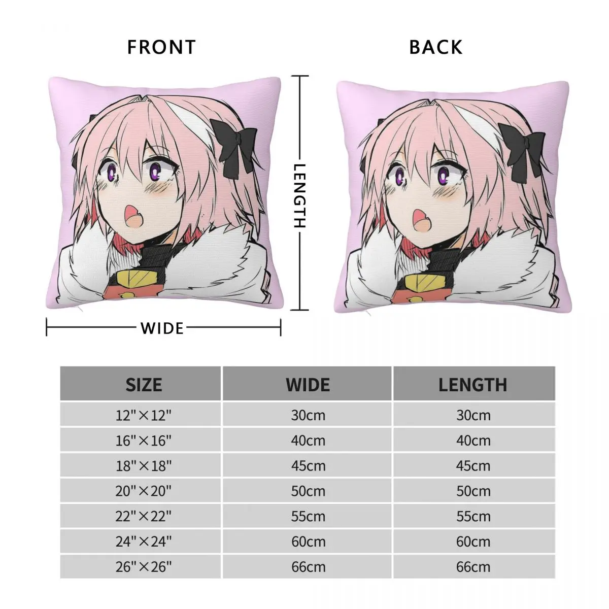 Fate Grand Order Astolfo Square Pillowcase Polyester Linen Velvet Printed Zip Decor Pillow Case Home Cushion Case