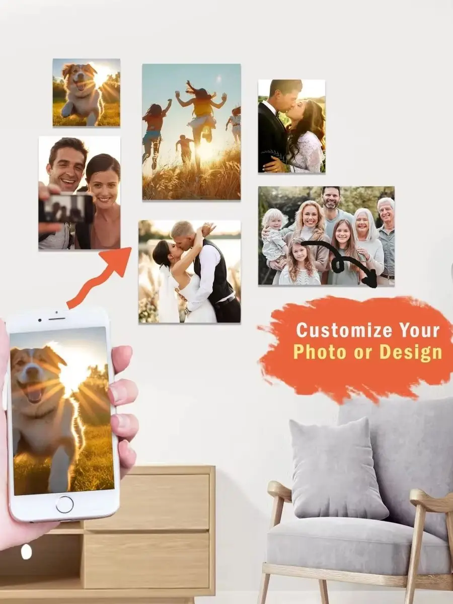 ملصق قابل للتخصيص، لوحة فنية جدارية مخصصة لعيد الميلاد لديكور المنزل، قم بتخصيص صورتك المفضلة والمشاهير والمناظر الطبيعية