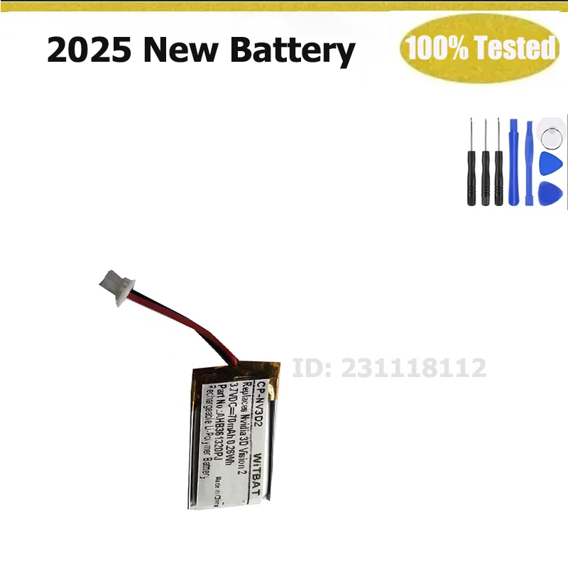 

Оригинальный новый аккумулятор AHB361320PJ для очков Nvidia 3D Vision 2, 70 мАч, высококачественная замена