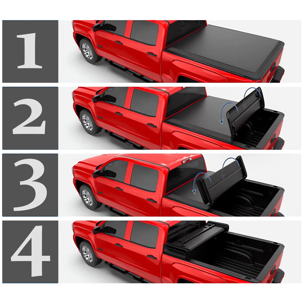 5.5ft 4-Fold Soft Tonneau Cover for 2015-2024 Ford F-150 F150 Short Truck Bed