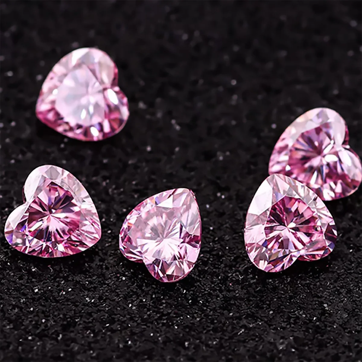 

Certified 100% Real Pink Color Heart Shaped Moissanite Stones 0.5ct to 3ct Loose Gems For Jewelry Making Pass Diamond Test New