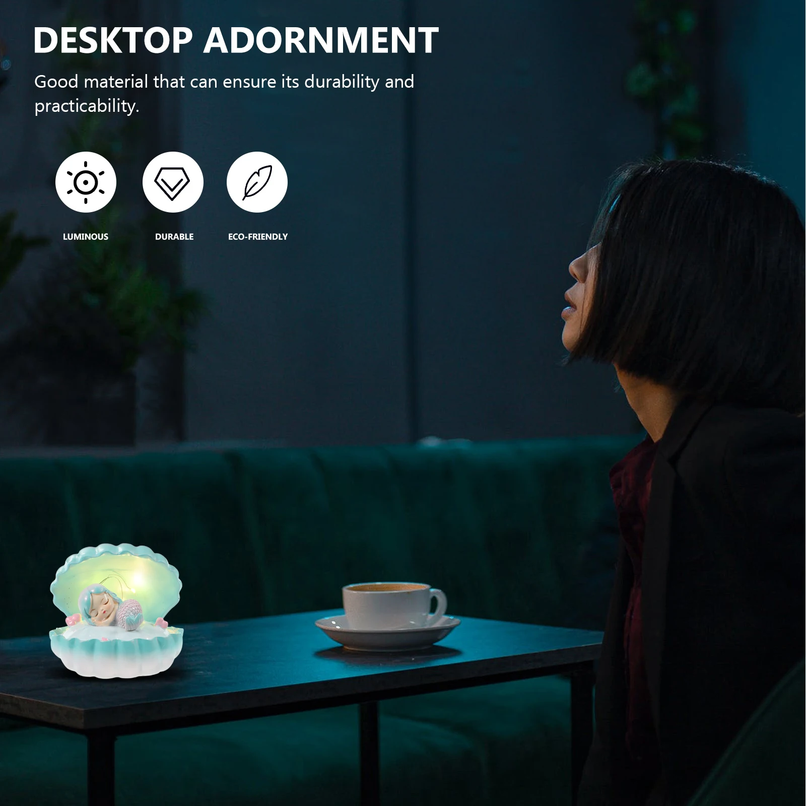 

Light Pearl Bedroom Shell Lamp Aesthetic Resin Seashell Creative Decorative LED Night Light Warm Ambiance
