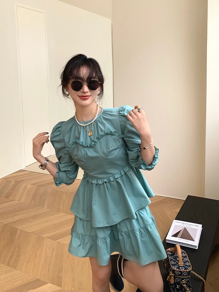 

Scout Autumn Fashion Set for Women with Puffy Sleeves High Waist A-Line Skirt Elegant Ageless Style Ladies Ensemble