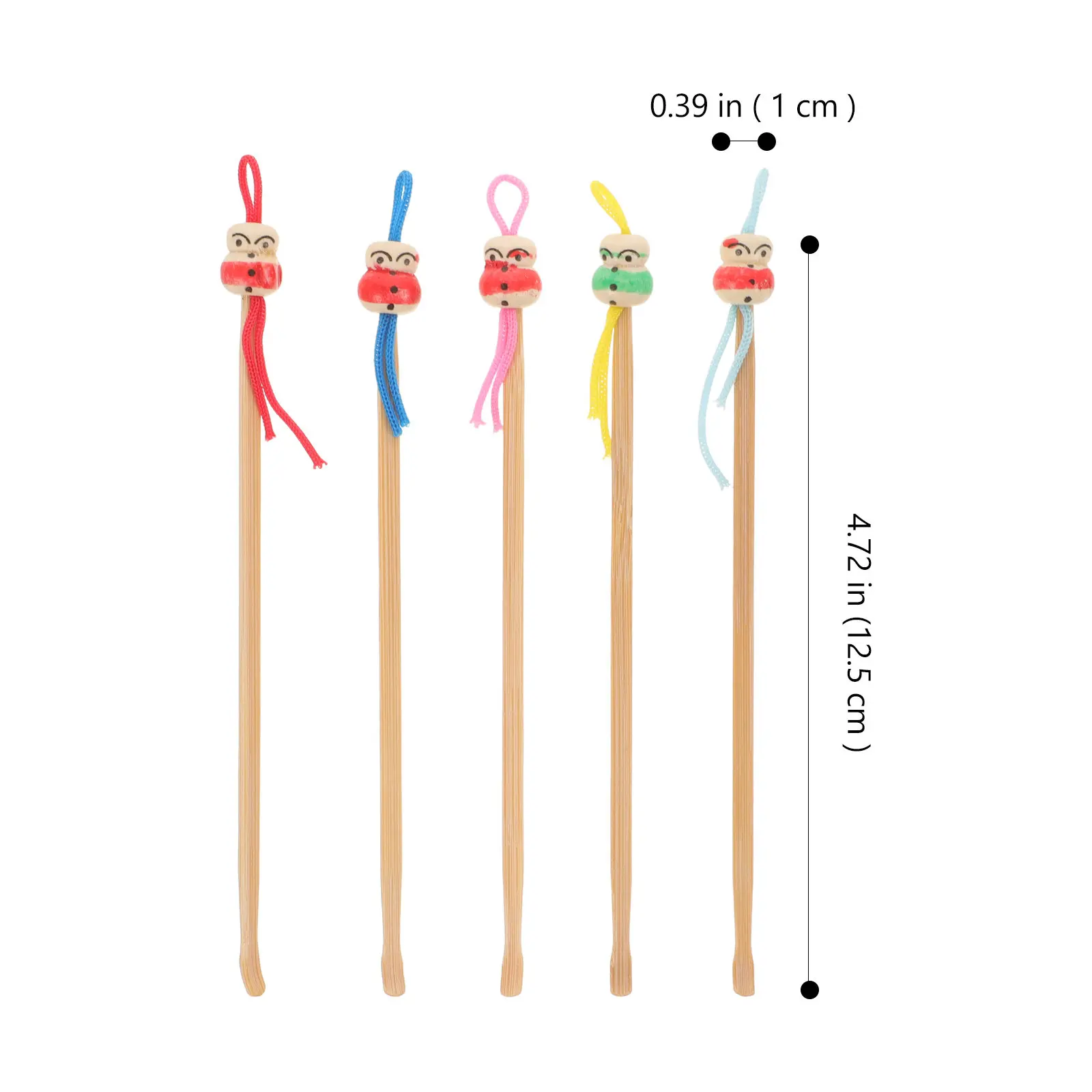 5Pcs Multi Function Bamboo Ear Spoons Earwax Cleaning Tools Skin Friendly Smooth Surface Portable Compact Ear Hygiene Supplies