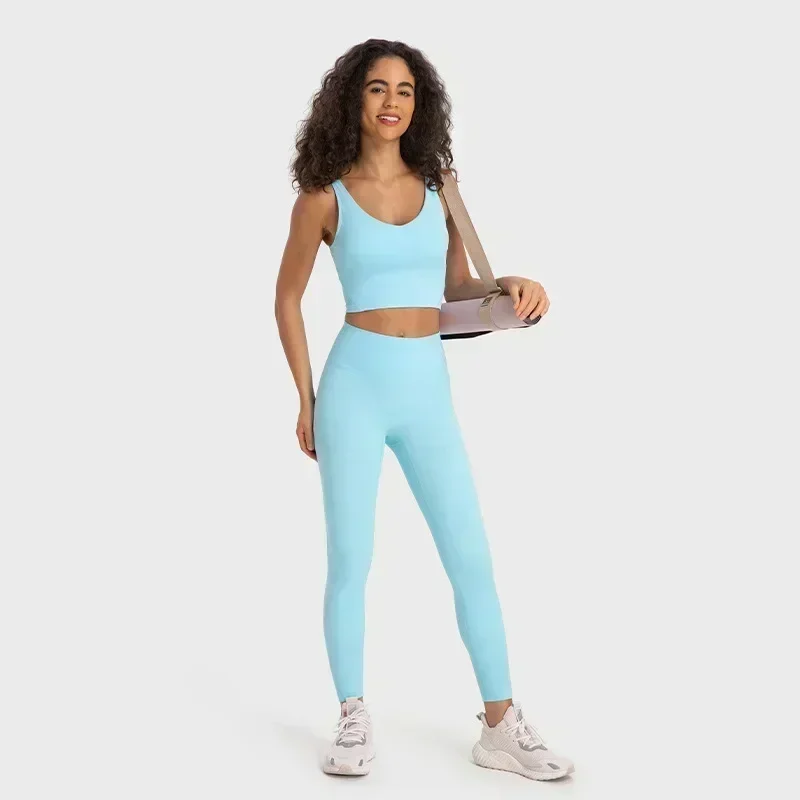 Chaleco deportivo de limón para mujer, almohadilla para el pecho integrada, Fitness, correr, sujetador transpirable de alta elasticidad, Top de Yoga con realce en la espalda en U profundo, ropa interior