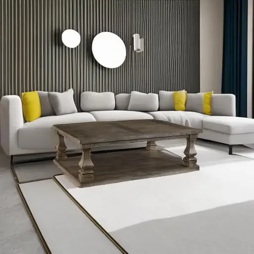 Mesa de centro de granja con acabado gris desgastado, gris