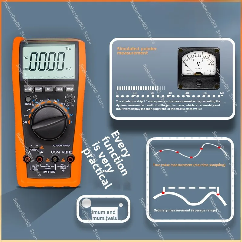 Electric Digital Multimeter, High Precision, Intelligent, Universal, Multi-function, Maintenance