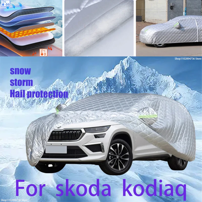 

For skoda kodiaq Outdoor Cotton Thickened Awning For Car Anti Hail Protection Snow Covers Sunshade Waterproof Dustproof