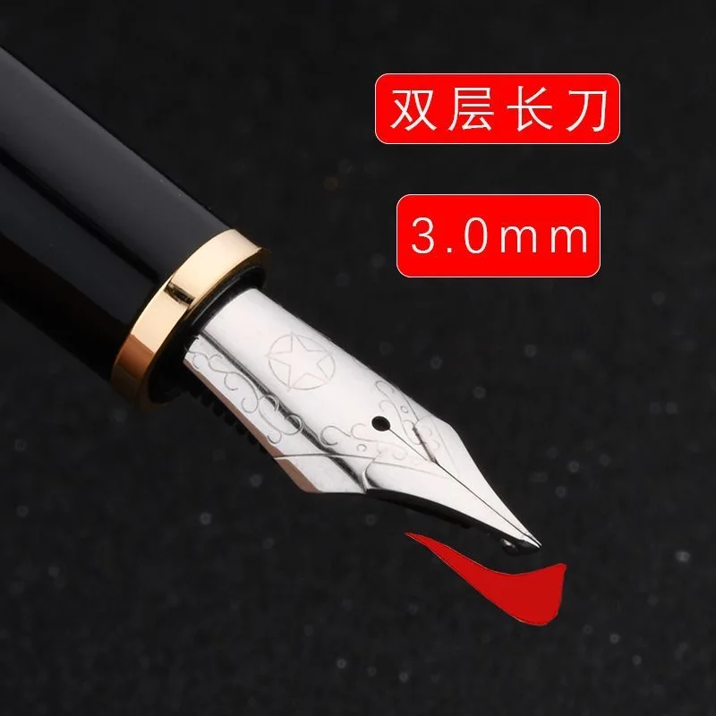 

2026 Jinhao Black Resin Fountain Pen Long Knife F Nib 0.5mm Back To School Ink Pens Art Supplies
