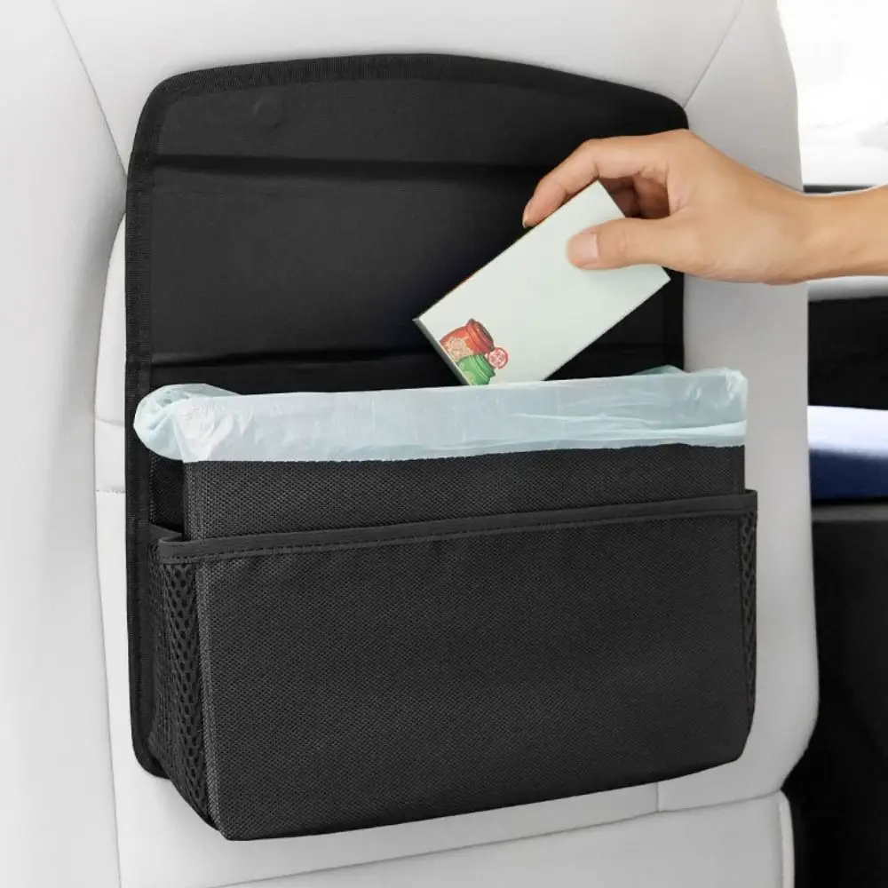 

High-capacity Car Backseat Storage Bag Foldable Multifunctional Car Trash Can Oxford Cloth with Cover Trash Container Truck