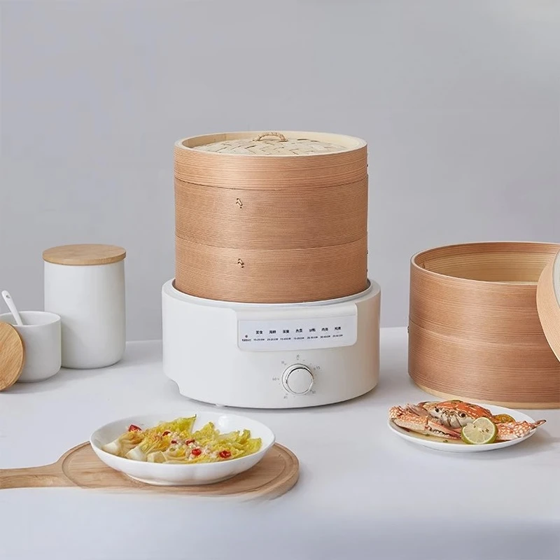 Electric steamer Multifunctional household three-layer bamboo steamer Timed steam pot Cooking and stewing