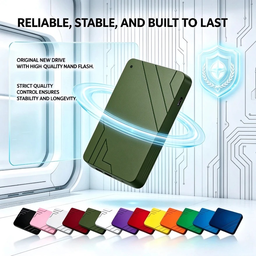 [Brand+] Original A3-1 Portable External Hard Drive Army Green High Speed Storage Disk for Windows Laptop Desktop PC