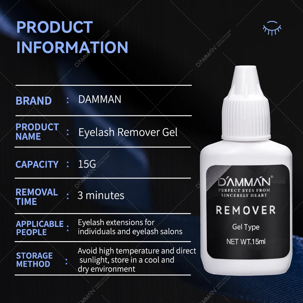 DAMMAN-pegamento para extensiones de pestañas, removedor de crema no irritante, transparente, removedor de Gel, adhesivo para herramientas de