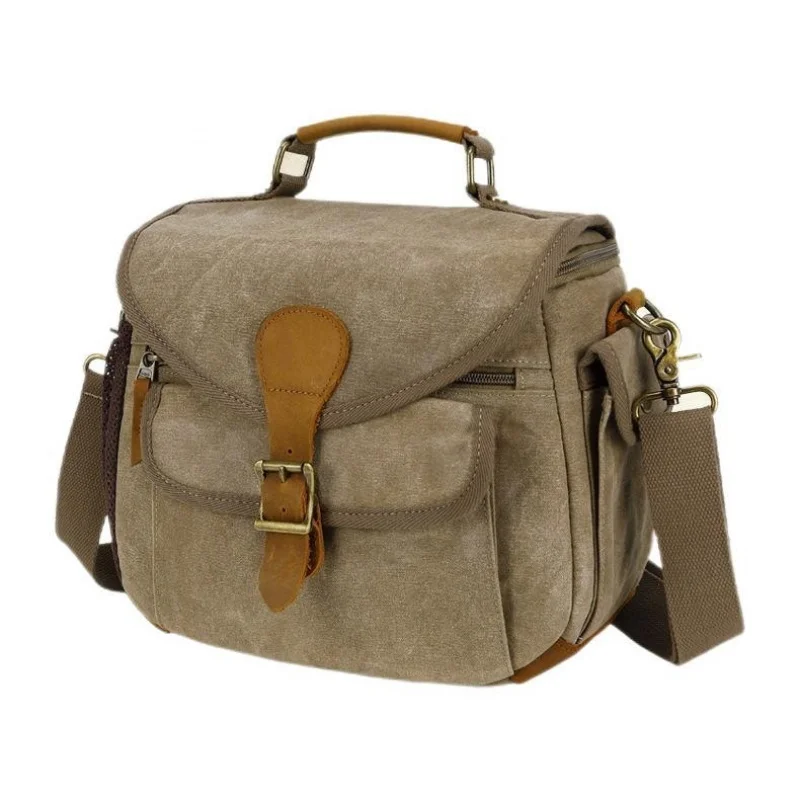 Retro Single-shoulder camera inner bag DSLR bag lens storage bag multi-purpose travel bag waterproof bag Hand-held crossbody bag