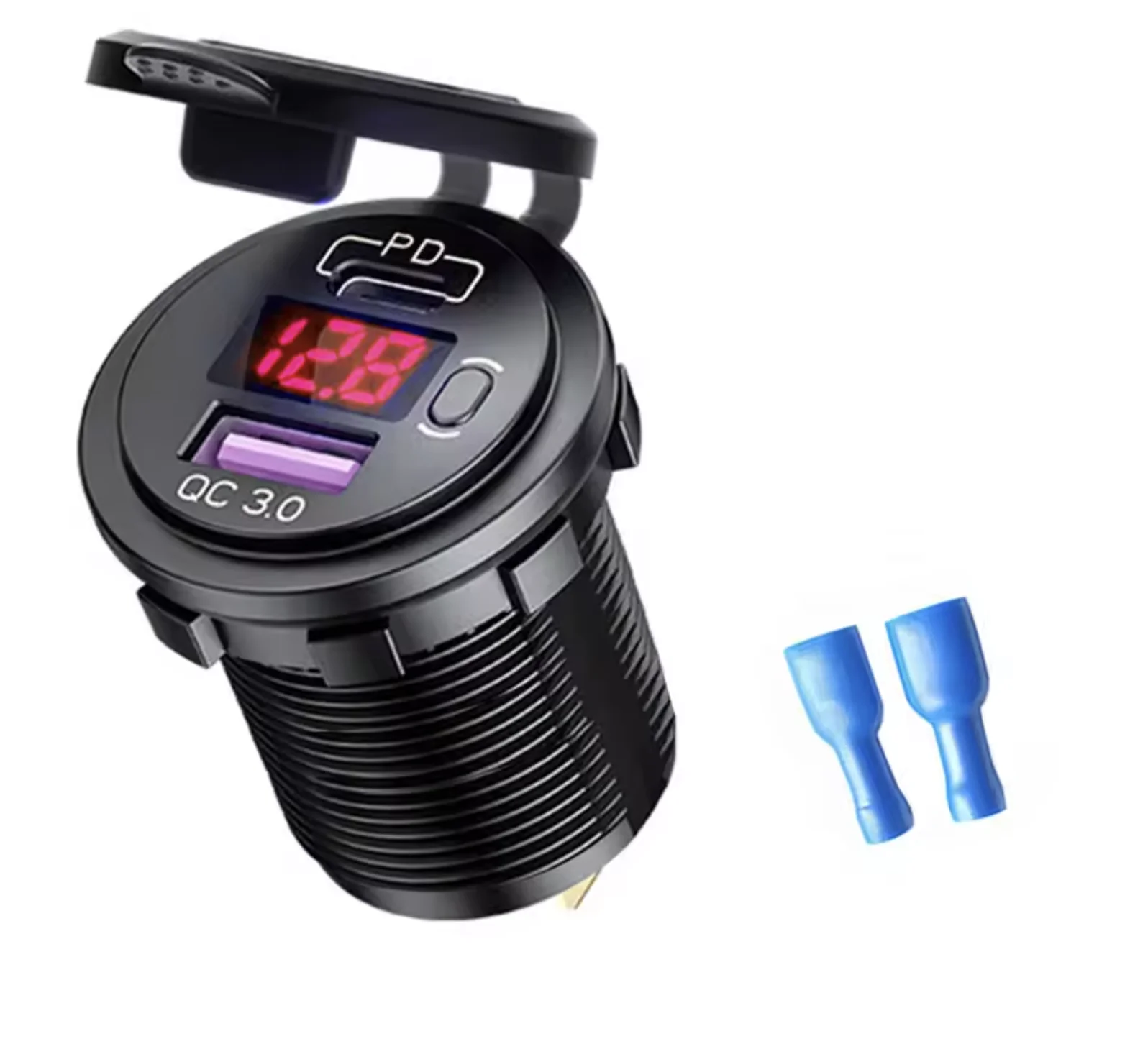 All-Terrain Waterproof USB Charger, PD+QC3.0 Dual Fast Charging for Marine/ATV/Agricultural/SUV Power Systems