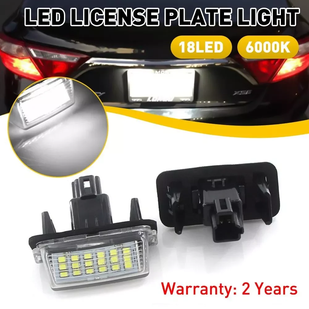 2PCS LED License Number Plate Light Lamp For Toyota Camry Corolla Prius Yaris Highland Avalon Auris Vios Esquire  EZ Noah Proace