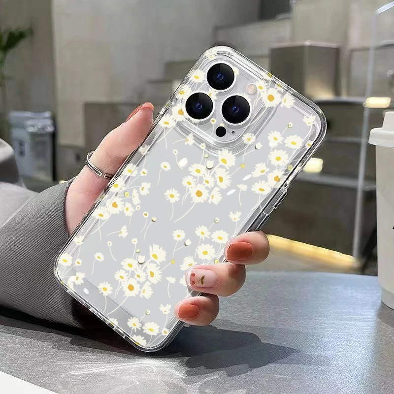 Custodia morbida per telefono trasparente per Samsung Galaxy S24 Ultra S23 S22 Plus S21 FE A15 A35 A55 A34 A54 A33 A53 con Cover modello girasole