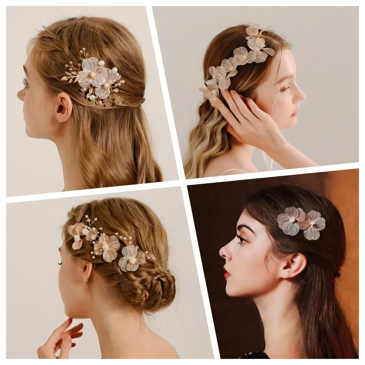 Diadema de flores para boda, joyería para el cabello de Novia, diadema con perlas de agua dulce, pasadores exquisitos para novia, accesorios para el cabello, Tiara