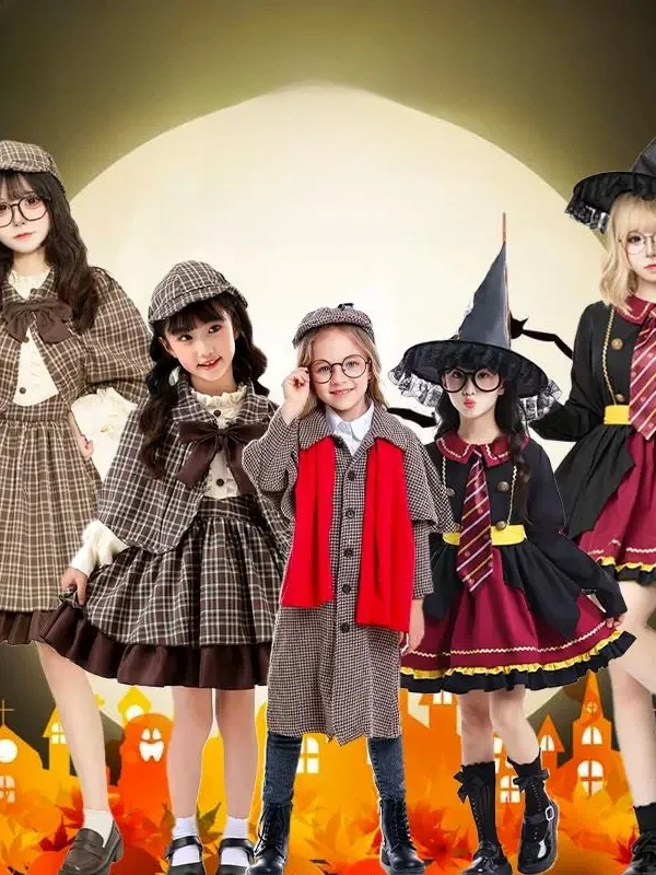 Halloween Cos Detektiv Kostüm erlo Holmes Erwachsene Kinder Kleidung Polyester Faser Bühne Performance Tragen