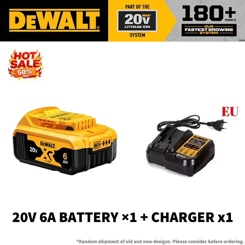 DeWALT XR 100% Original Battery 18V/20V/60V 2Ah 5Ah 6Ah 9Ah DCB200 DCB202 DCB205 DCB206 DCB209 DCB609 Power Tool with Charger image 3