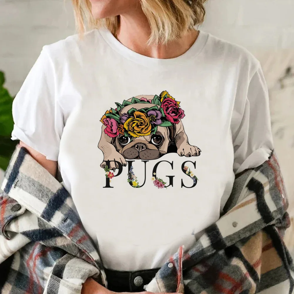 Pug tshirt women designer harajuku anime t-shirts girl 2000s clothing