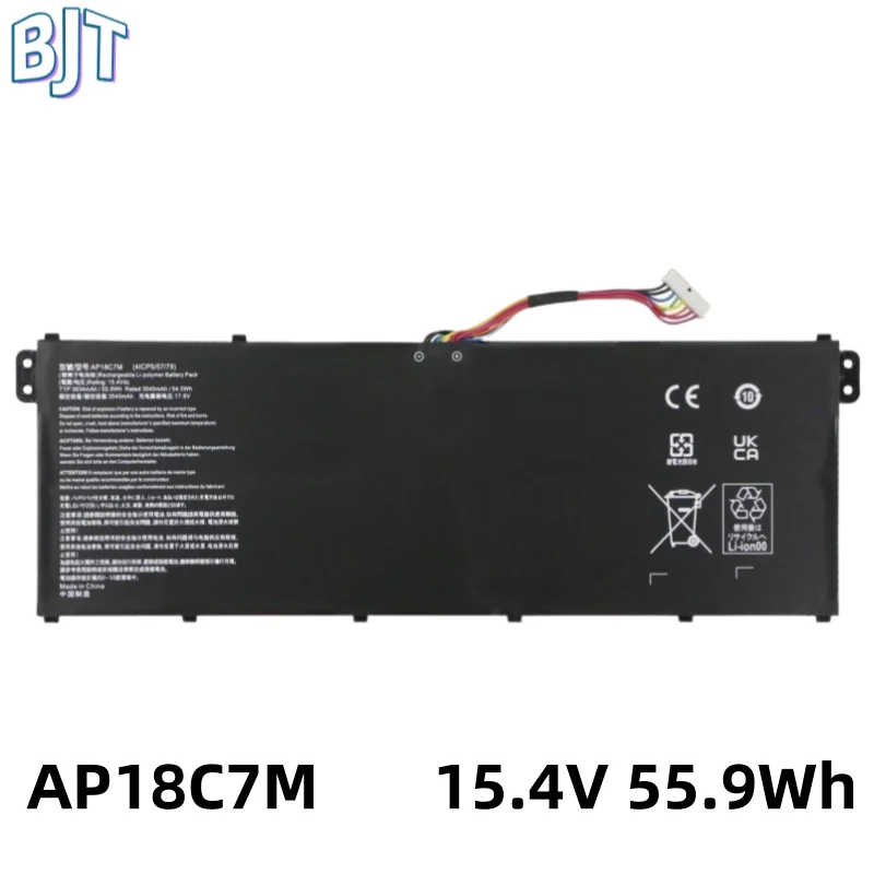 

15.4V 55.9Wh 3634mAh New AP18C7M Laptop Battery 4 Cell For Acer Swift 5 SF514-54G SP513-54N SF313-52 Series 4ICP5/57/79 Lithium