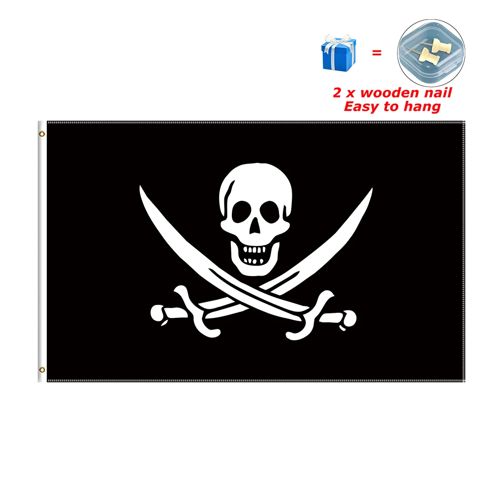 Never Say Die Goonies Pirate Flag Calico Jack Rackham Jolly Roger Banner for Decor 2*3ft 3*5ft 4*6ft 5*8ft