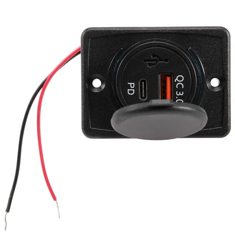 AU33-Car Socket 18W And QC 3.0 USB Quick Charge Socket Quick Charge 3.0 QC 3.0 For Car Boat Marine Rv Mobile