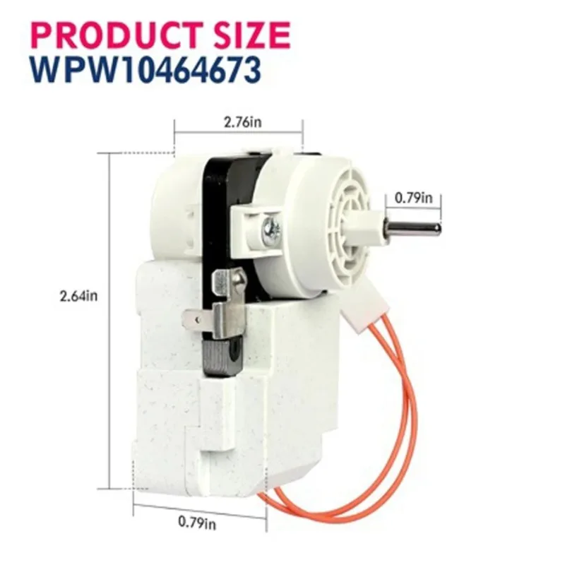 WPW10464673 Evaporator Fan Motor 120V - Exact Fit for Whirlpool Refrigerator Cooling System - Durable OEM Replacement